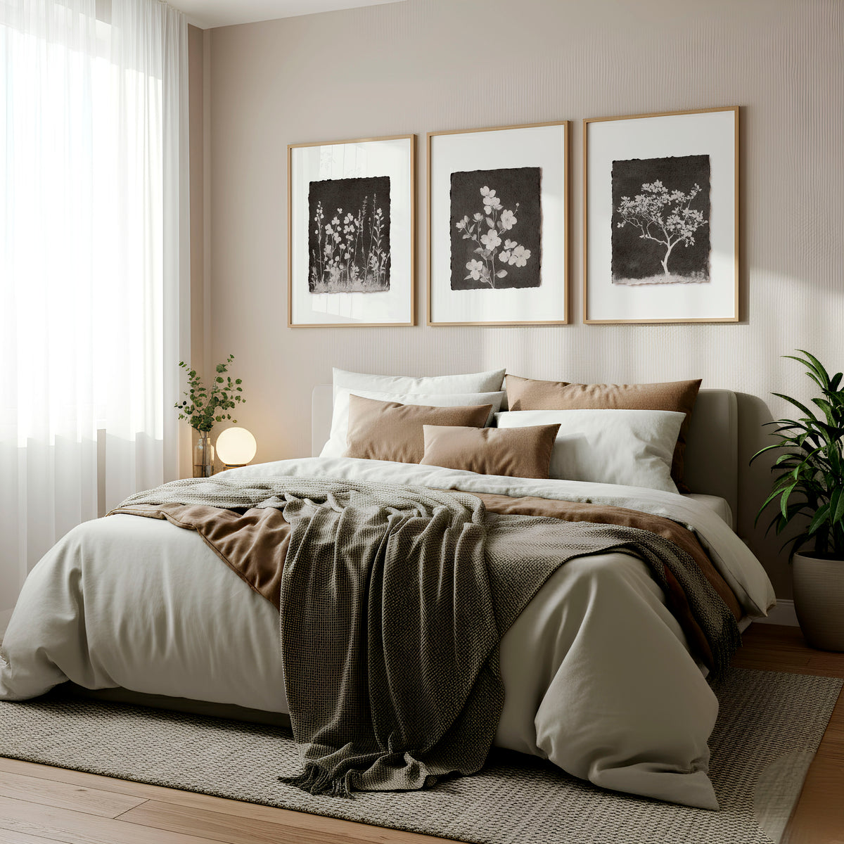 Nature Art Dark Botanical Wildflowers & Blossom wall art displayed on a wall in a styled room — view 3