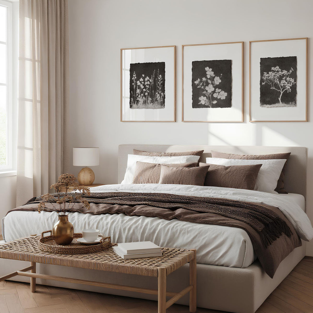 Nature Art Dark Botanical Wildflowers & Blossom wall art displayed on a wall in a styled room — view 4