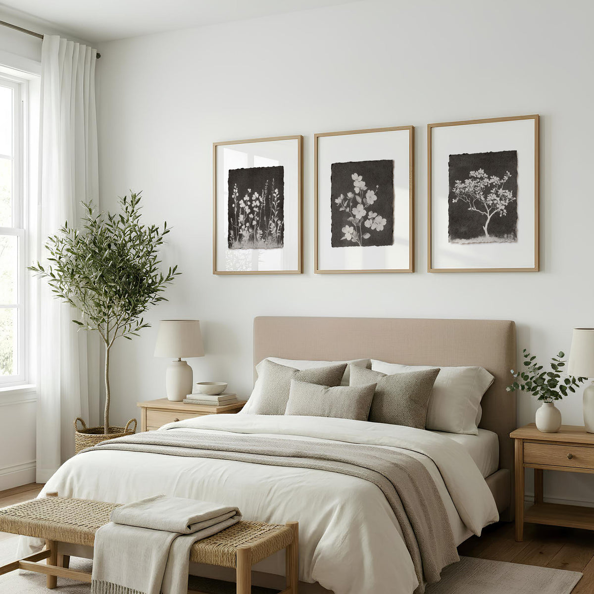 Nature Art Dark Botanical Wildflowers & Blossom wall art displayed on a wall in a styled room — view 6
