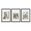 Nature Canvas Wall Art Botanical Flower Shop Illustrations in a black frame