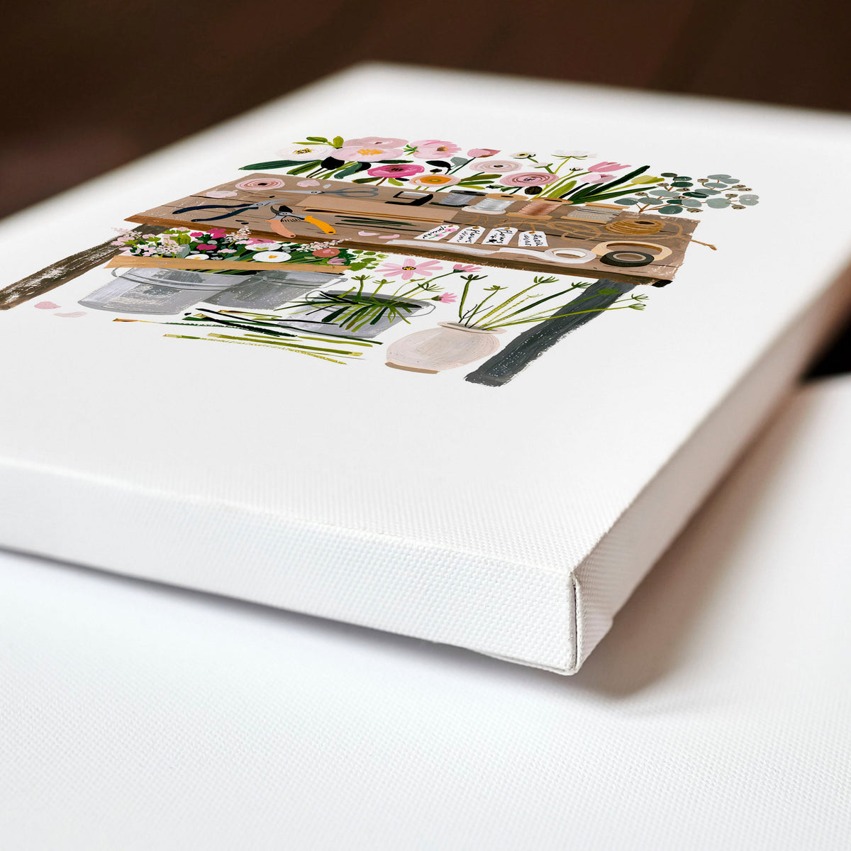 Nature Canvas Wall Art Botanical Flower Shop Illustrations | Set of 3