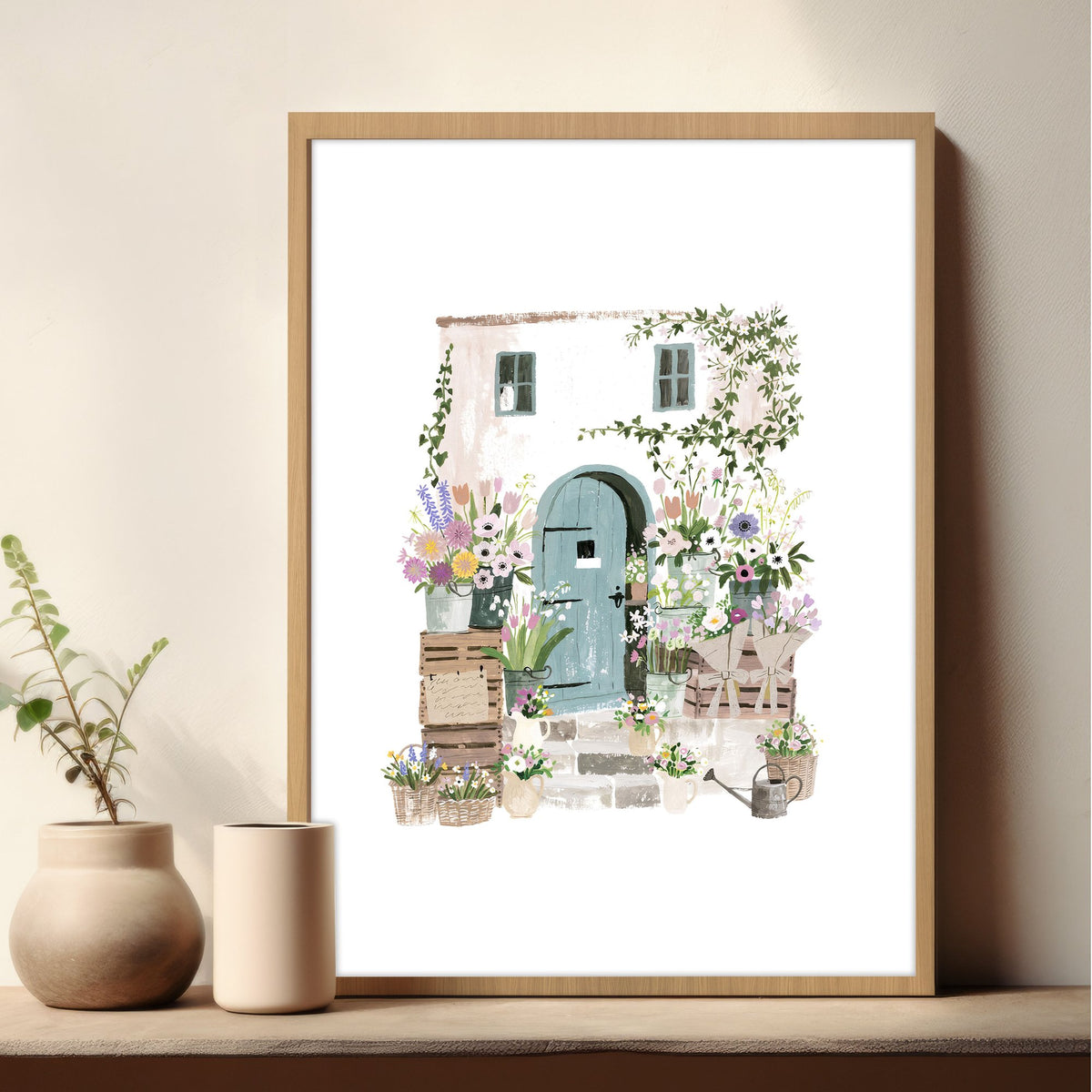 Nature Canvas Wall Art Botanical Flower Shop Illustrations — piece 3 of 3 in the set