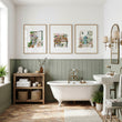 Nature Canvas Wall Art Botanical Flower Shop Illustrations displayed on a wall in a styled room — view 4
