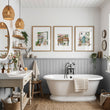 Nature Canvas Wall Art Botanical Flower Shop Illustrations displayed on a wall in a styled room — view 6
