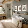 Nature Canvas Wall Art Botanical Flower Shop Illustrations displayed on a wall in a styled room — view 8