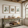 Nature Canvas Wall Art Botanical Flower Shop Illustrations displayed on a wall in a styled room — view 9