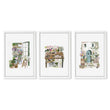 Nature Canvas Wall Art Botanical Flower Shop Illustrations in a white frame