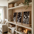 Nature Landscape Art Dark Botanical Wildflowers & Leaves Mink wall art displayed on a wall in a styled room — view 3