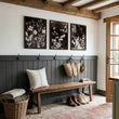 Nature Landscape Art Dark Botanical Wildflowers & Leaves Mink wall art displayed on a wall in a styled room — view 7