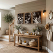 Nature Landscape Art Dark Botanical Wildflowers & Leaves Mink wall art displayed on a wall in a styled room — view 8