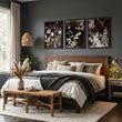Nature Painting Dark Botanical Wildflower & Leaf wall art displayed on a wall in a styled room — view 4