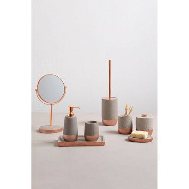 Neptune Copper Finish Round Swivel Bathroom Mirror