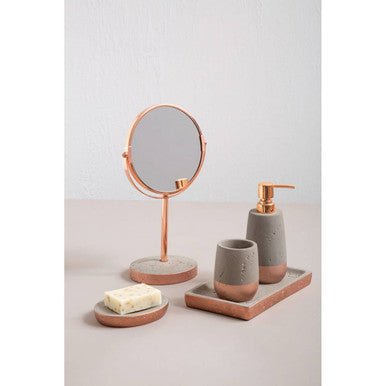Neptune Copper Finish Round Swivel Bathroom Mirror