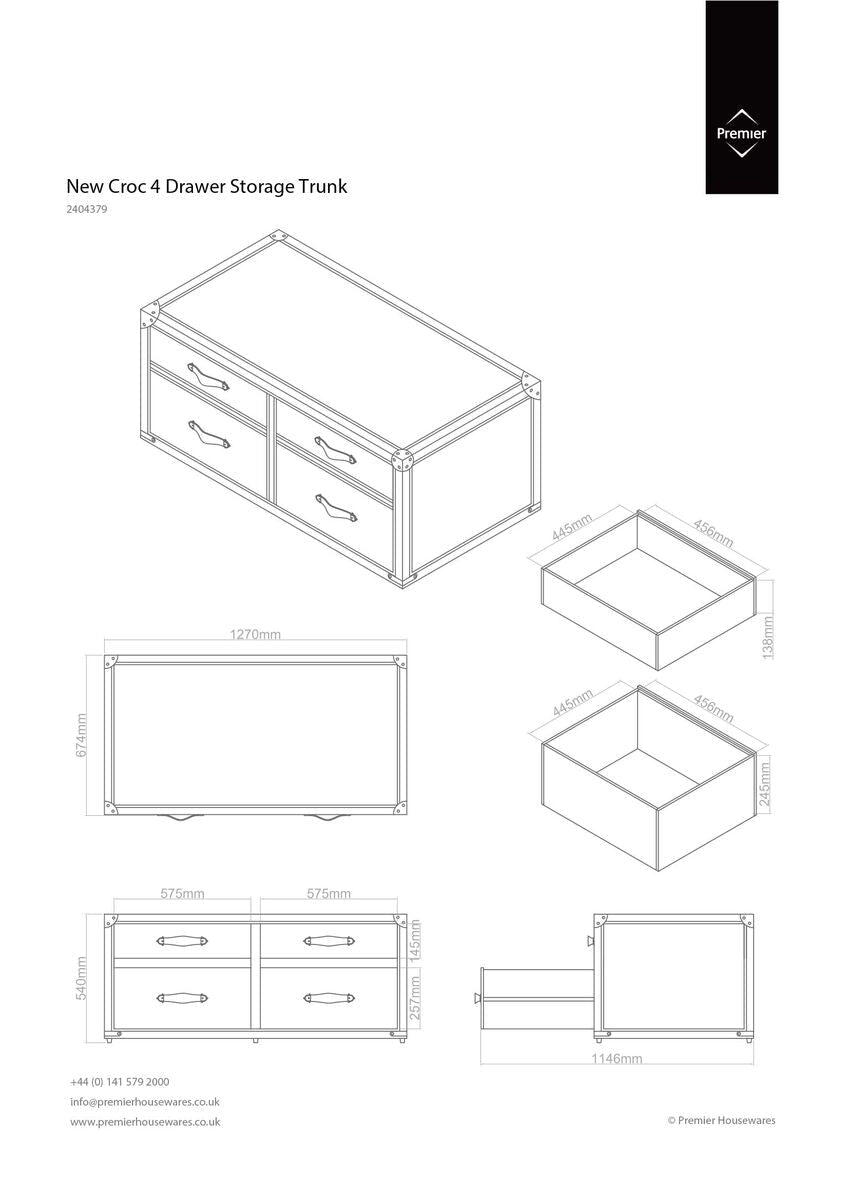 New Croc 4 Drawers Storage Trunk