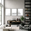 New York Posters Minimalist Skyline Line Drawing wall art displayed on a wall in a styled room — view 6