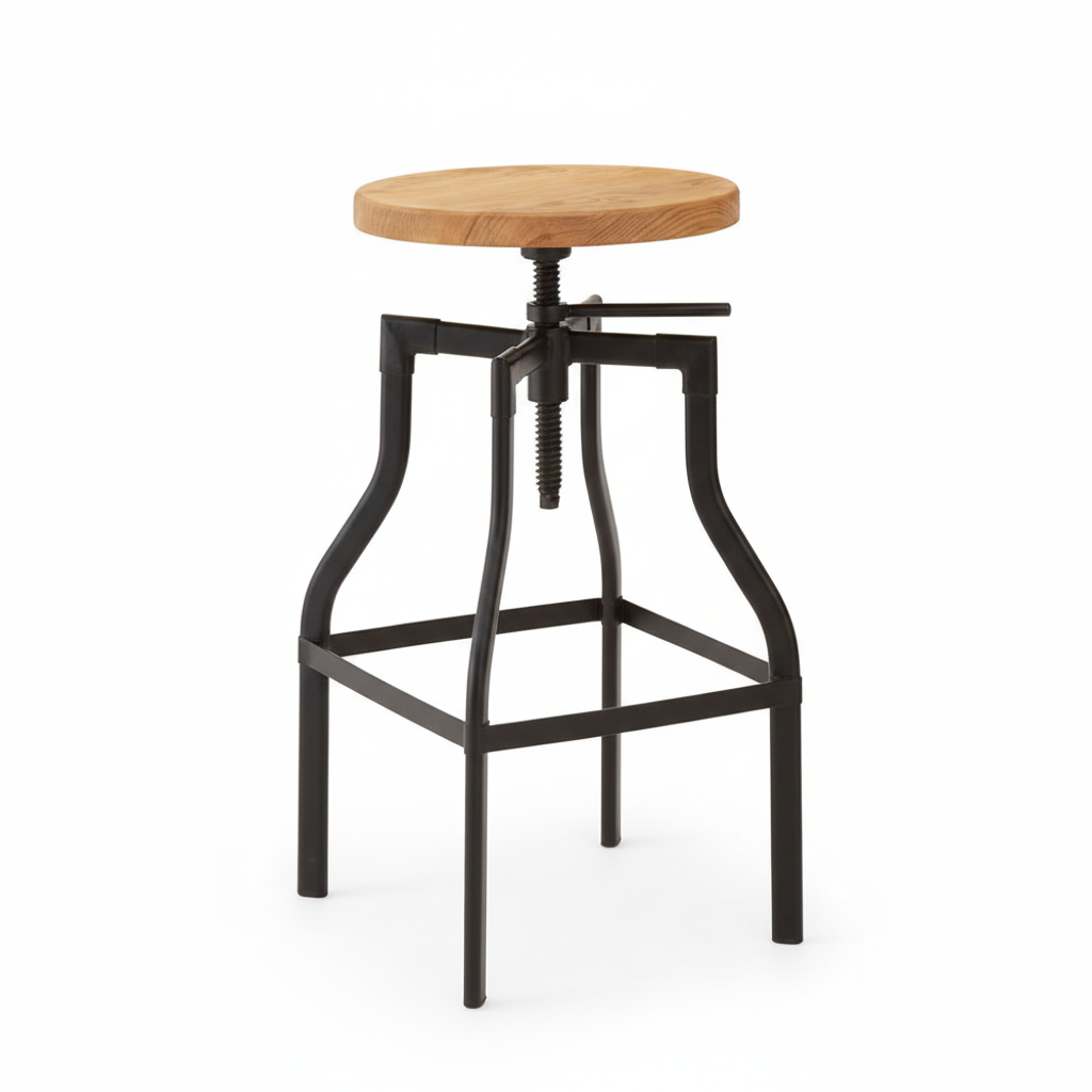 New Foundry Ash Seat Bar Stool