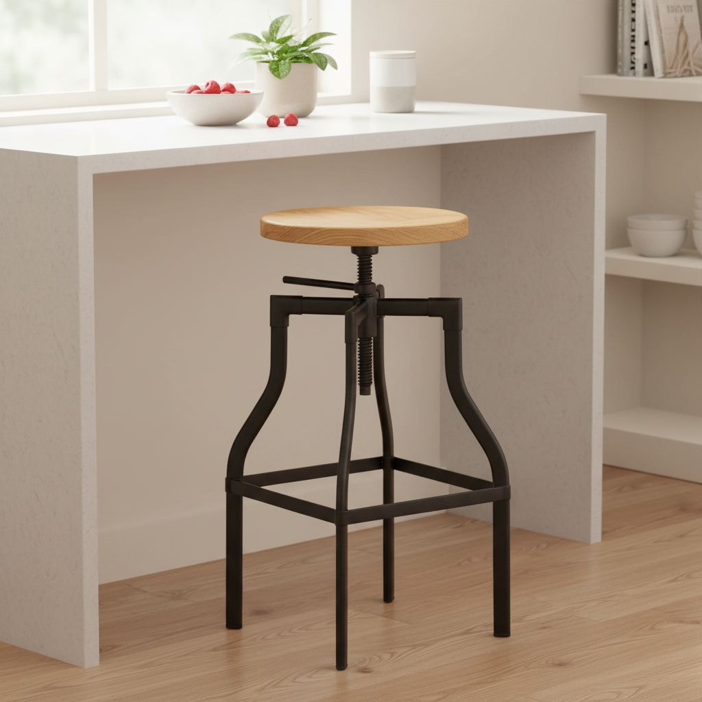 New Foundry Ash Seat Bar Stool
