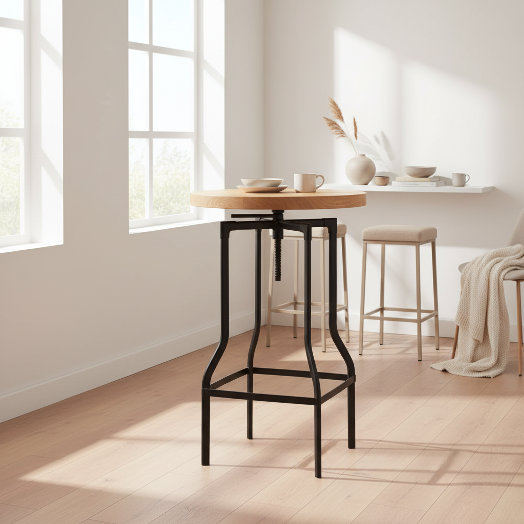 New Foundry Ash Veneer Bar Table