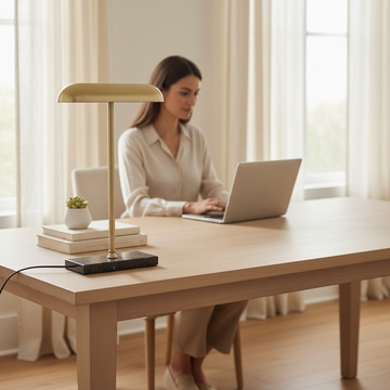 Newton Brass Finish Desk Lamp