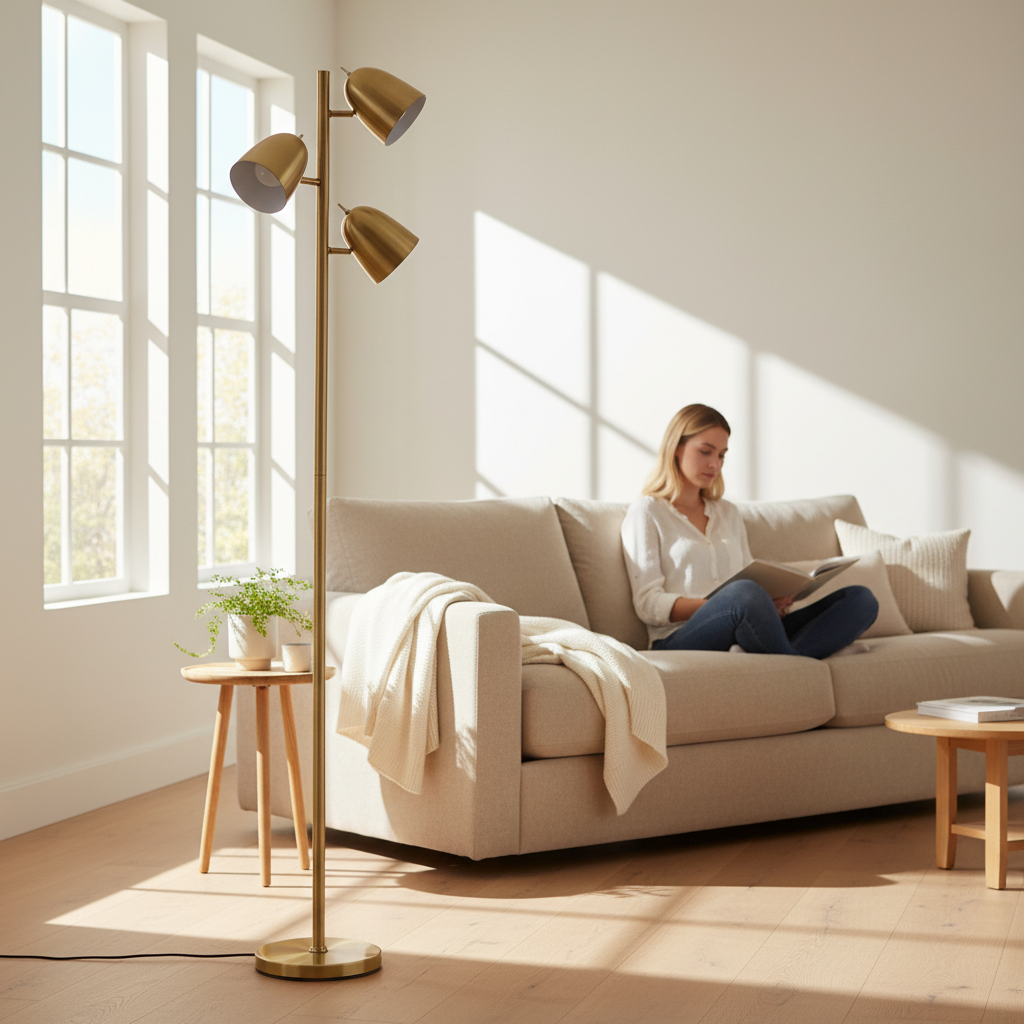 Newton Brass Finish Floor Lamp