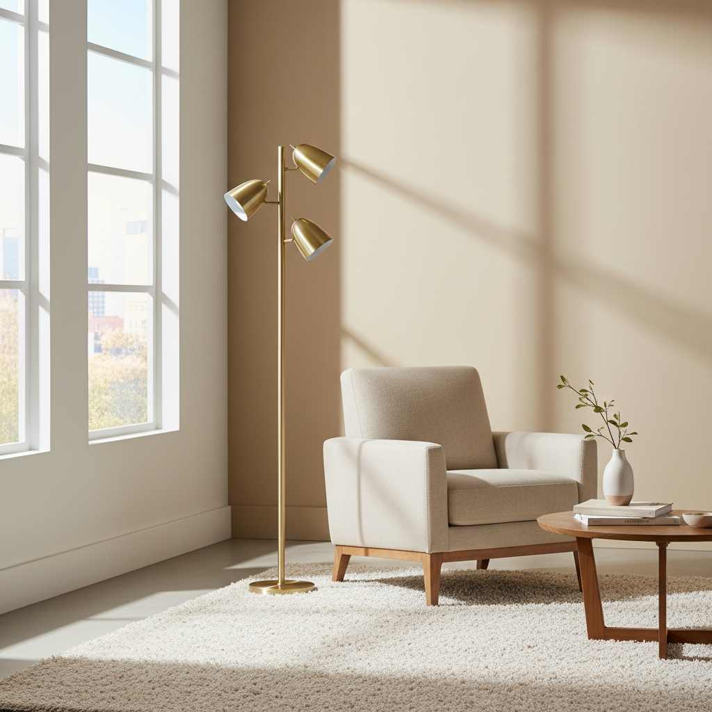 Newton Brass Finish Floor Lamp