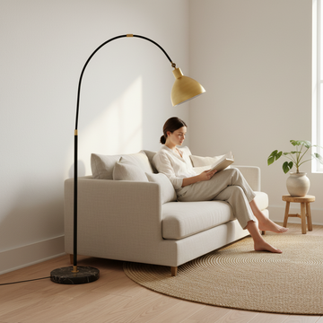 Newton Gold Finish Metal Shade Floor Lamp