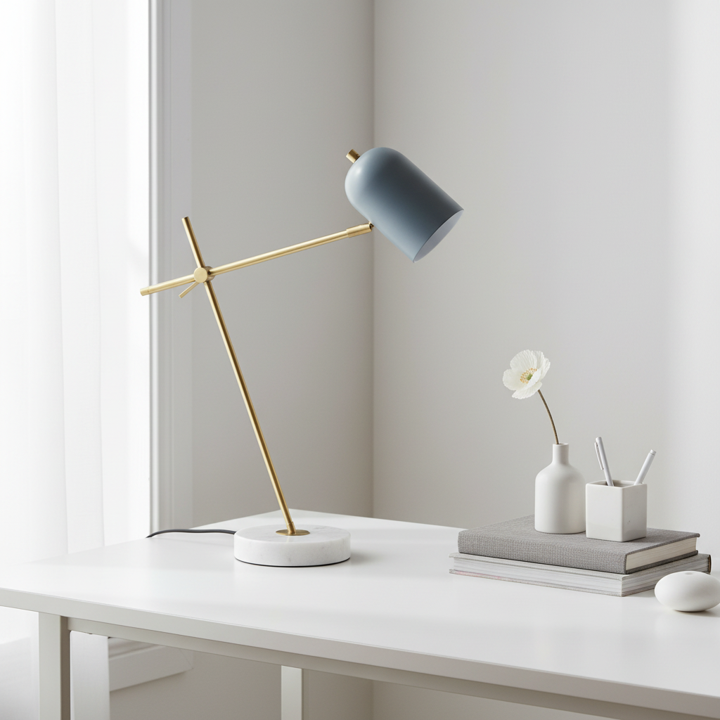 Newton Grey Shade Desk Lamp