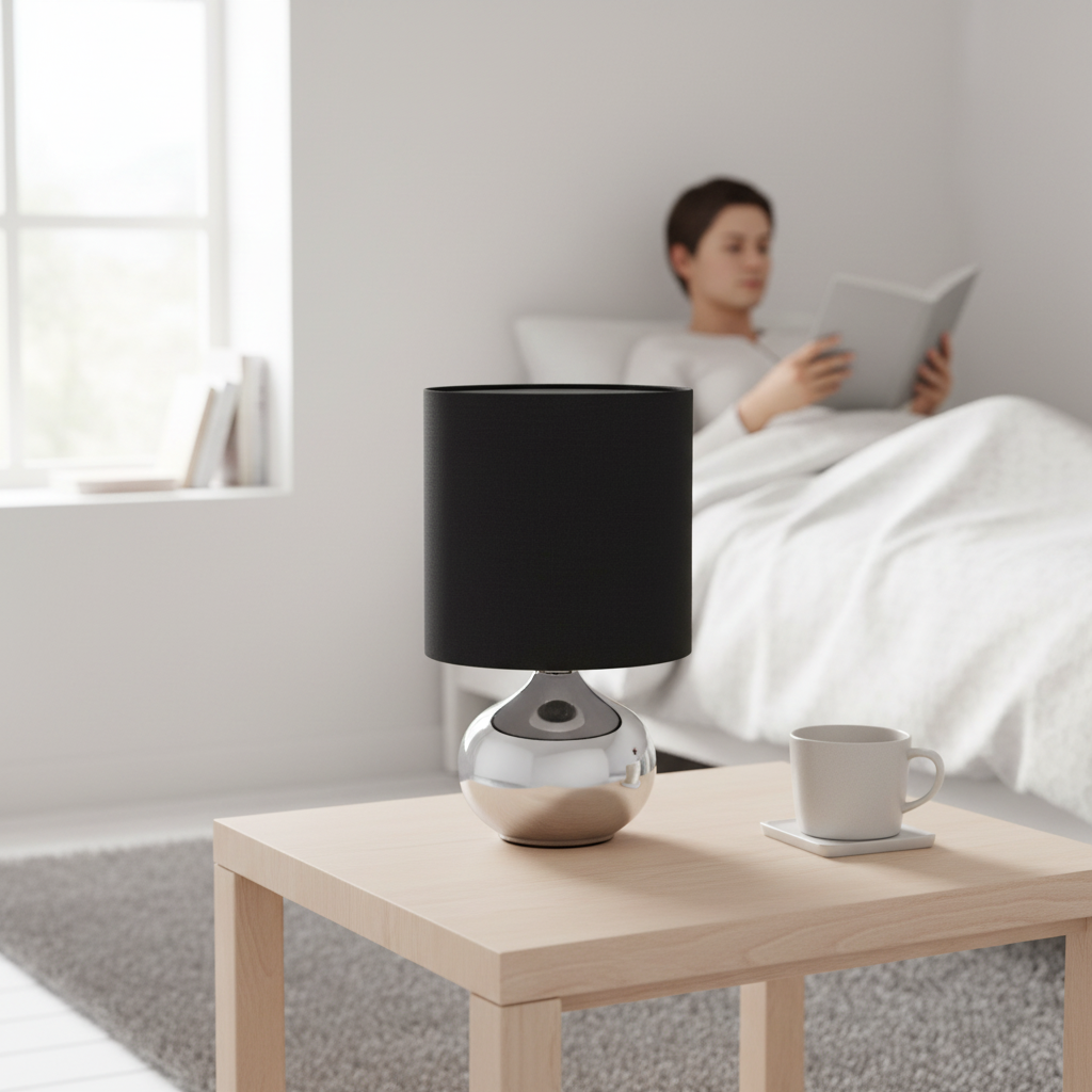 Niko Black Fabric Shade Table Lamp