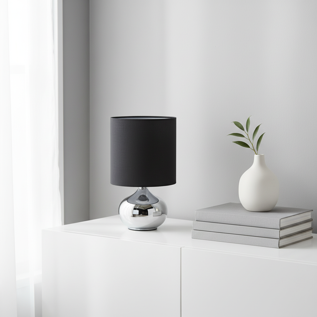 Niko Black Fabric Shade Table Lamp