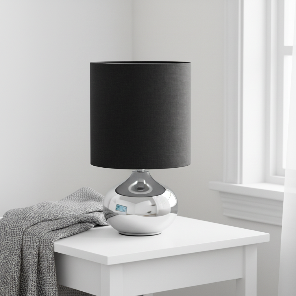 Niko Black Fabric Shade Table Lamp