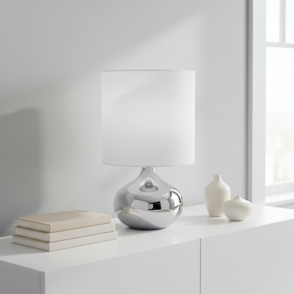 Niko White Fabric Shade Table Lamp
