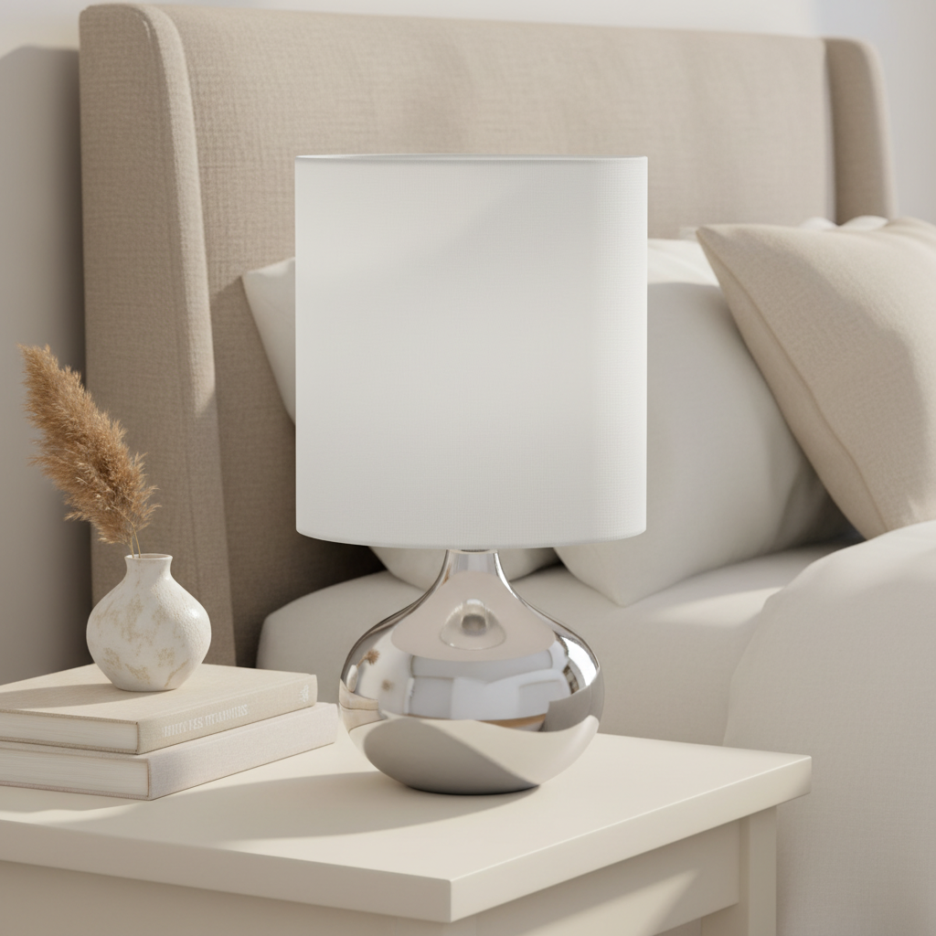 Niko White Fabric Shade Table Lamp