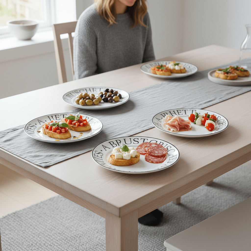 Noir Set Of Four Antipasti Plates