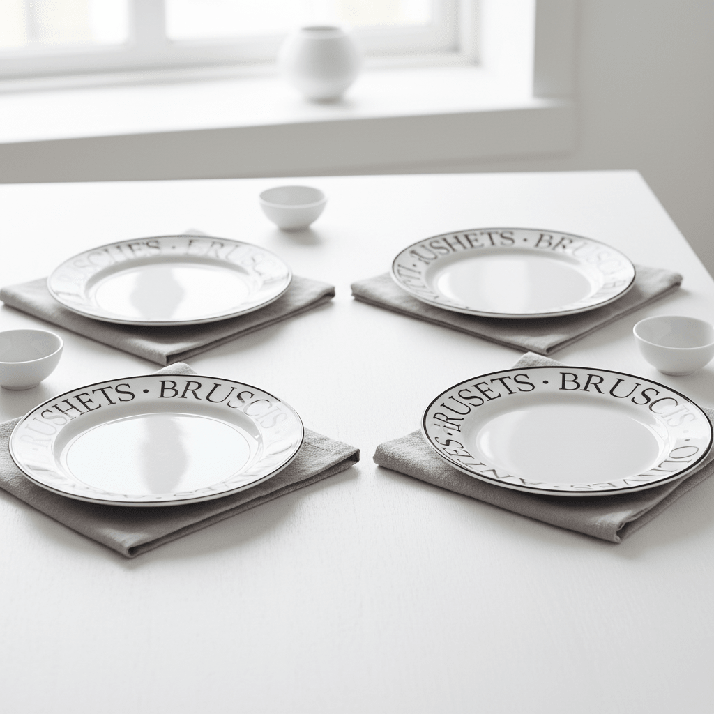 Noir Set Of Four Antipasti Plates