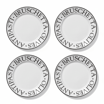 Noir Set Of Four Antipasti Plates
