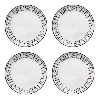 Noir Set Of Four Antipasti Plates