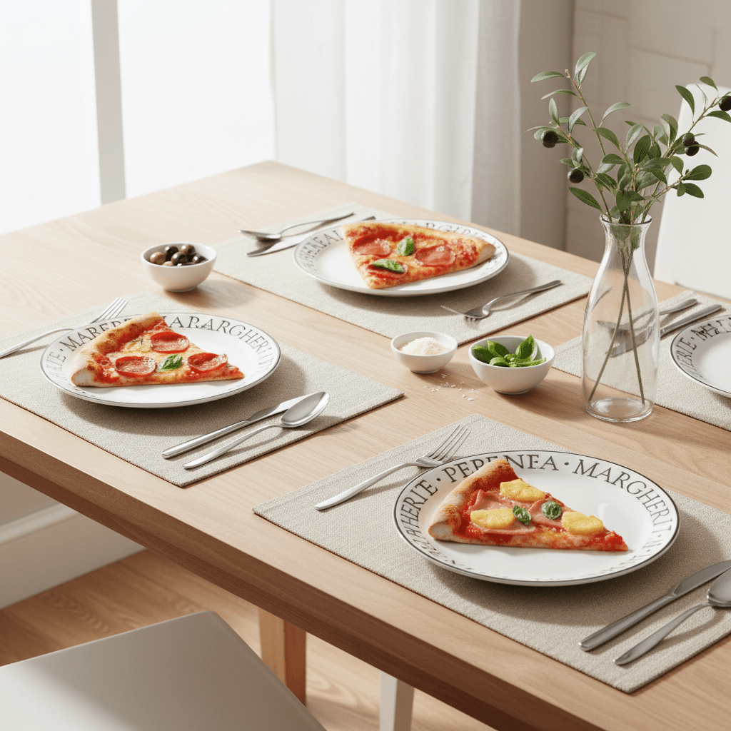 Noir Set Of Four Pizza Plates