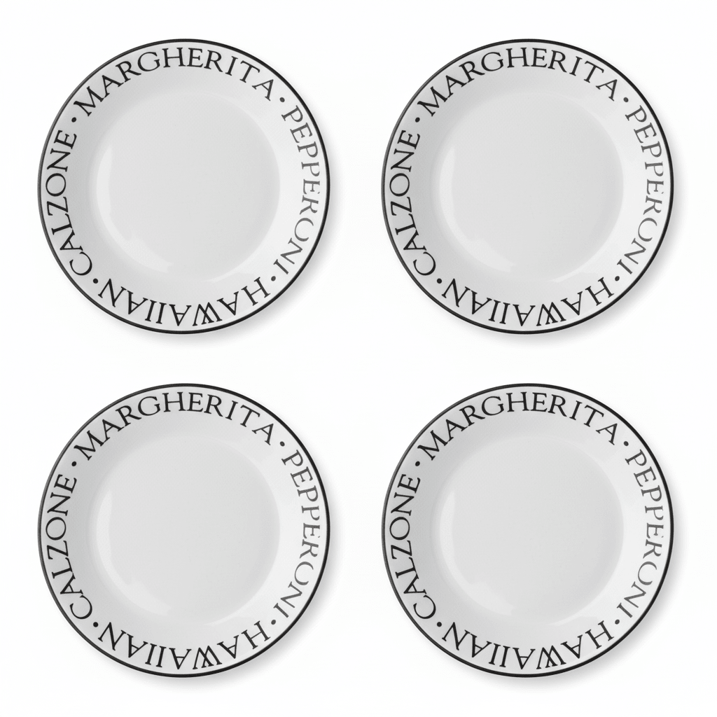 Noir Set Of Four Pizza Plates