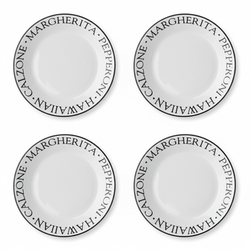 Noir Set Of Four Pizza Plates