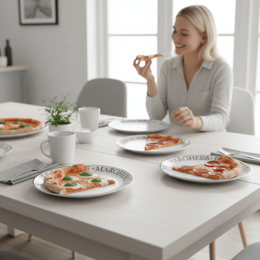 Noir Set Of Four Pizza Plates