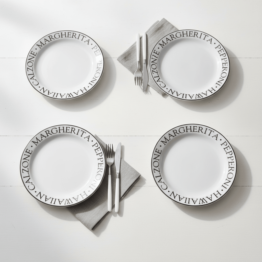 Noir Set Of Four Pizza Plates