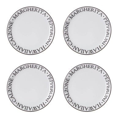 Noir Set Of Four Pizza Plates