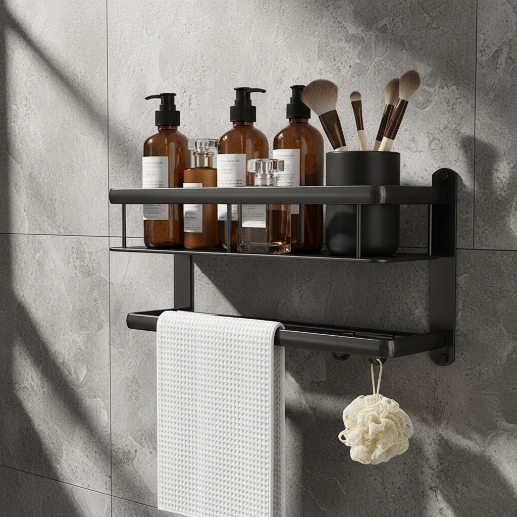 Nordic Minimalist Bathroom Vanity Free Punching Multifunctional Shelf
