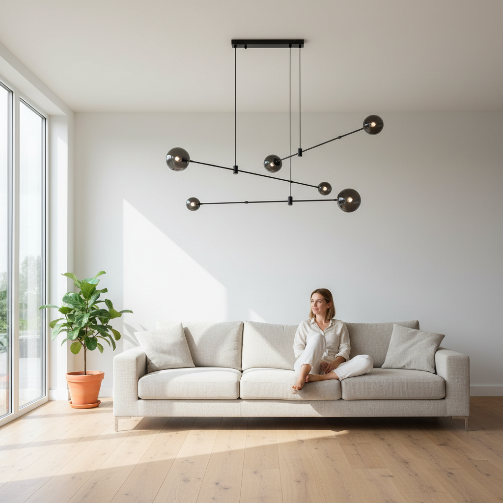 Nordic Minimalist Living Room Bedroom Dining Room Molecular Chandelier