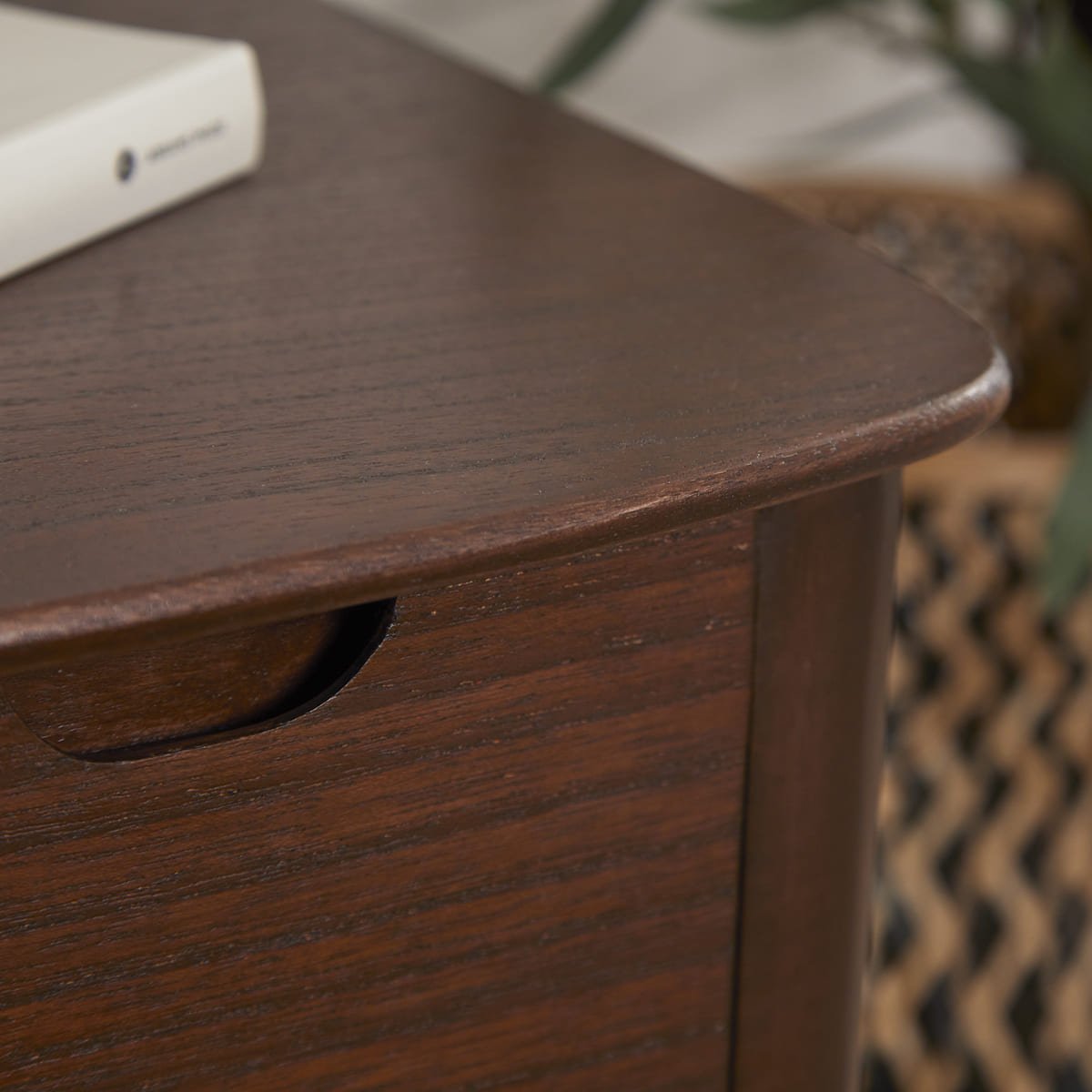 Norway Narrow Walnut Bedside Table