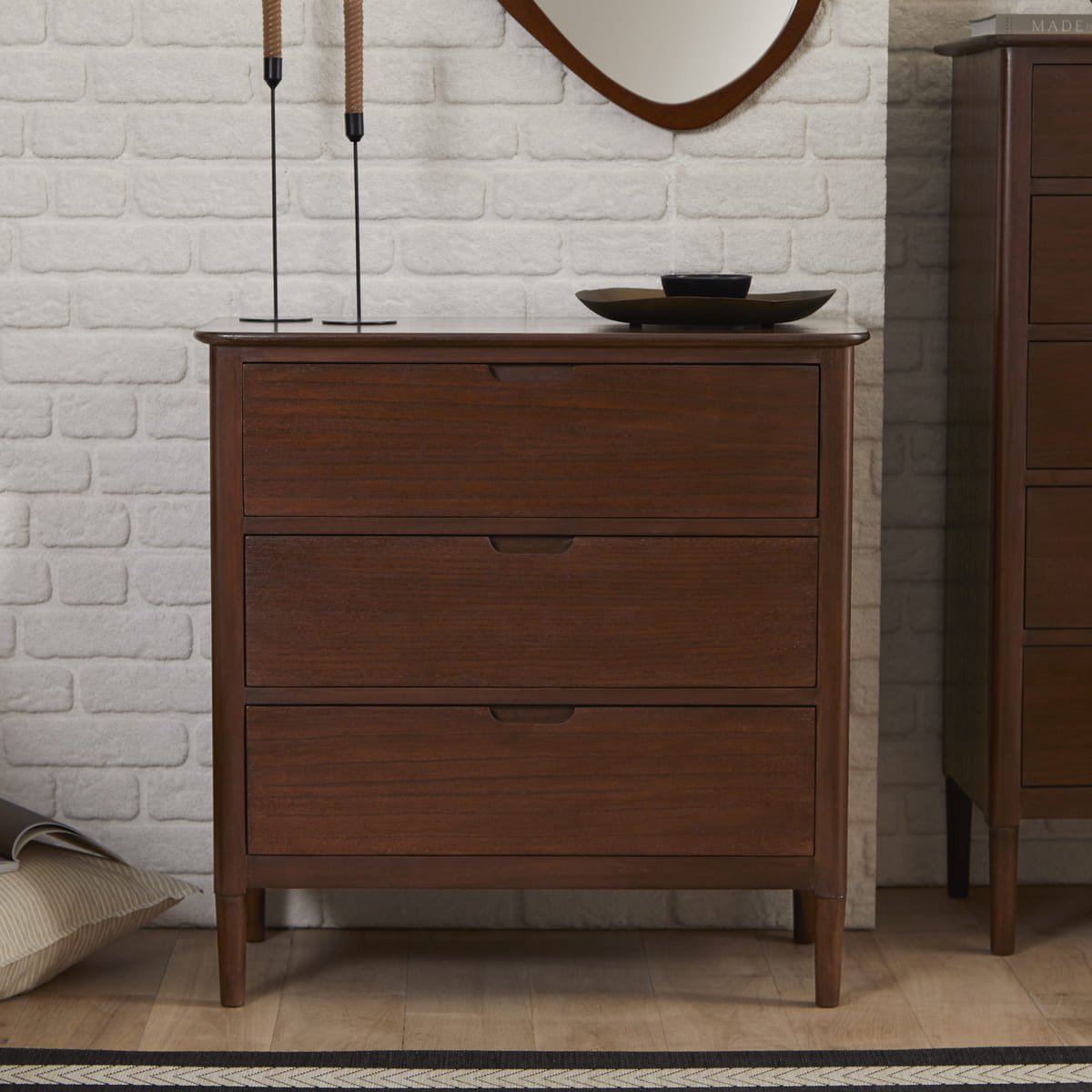 Norway Walnut Chest of 3 Drawers