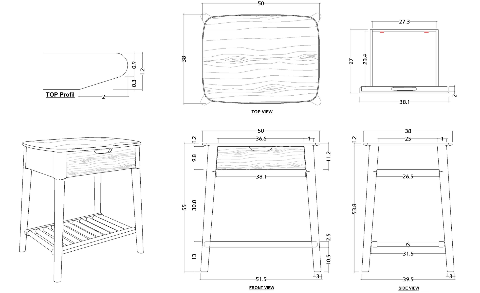 Norway Walnut Side Table