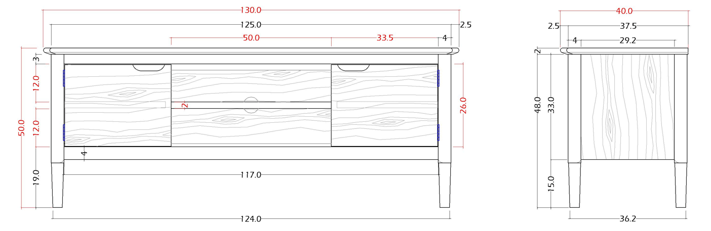 Norway Walnut TV Stand & Media Unit