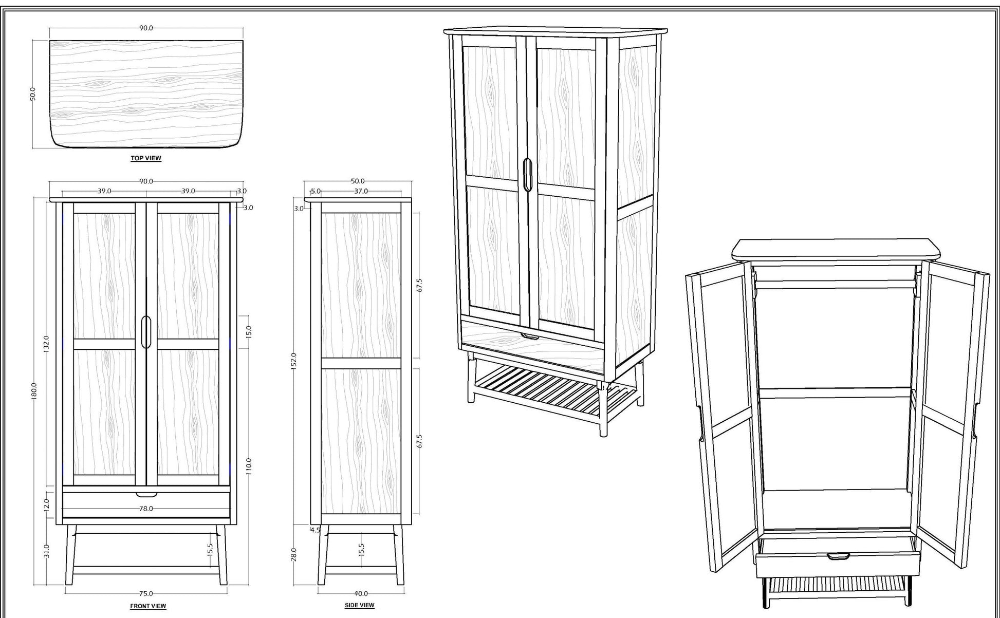 Norway Walnut Wardrobe