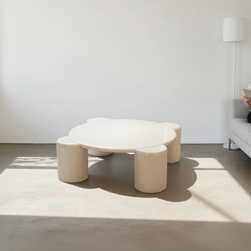 Nova Flower Nesting Coffee Table, White